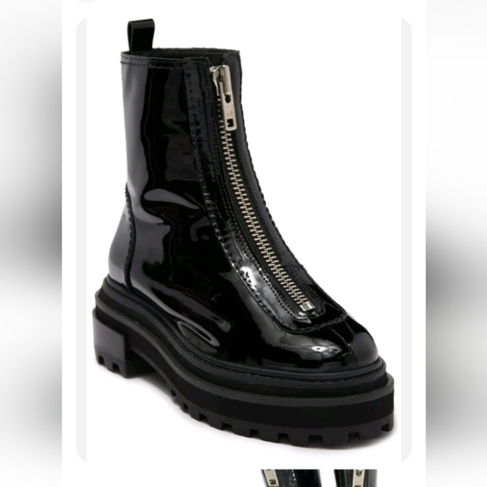 BN no box Shutz Maryele Patent Leather Zip Up Combat Boots Sz 11 *Defects c Pics